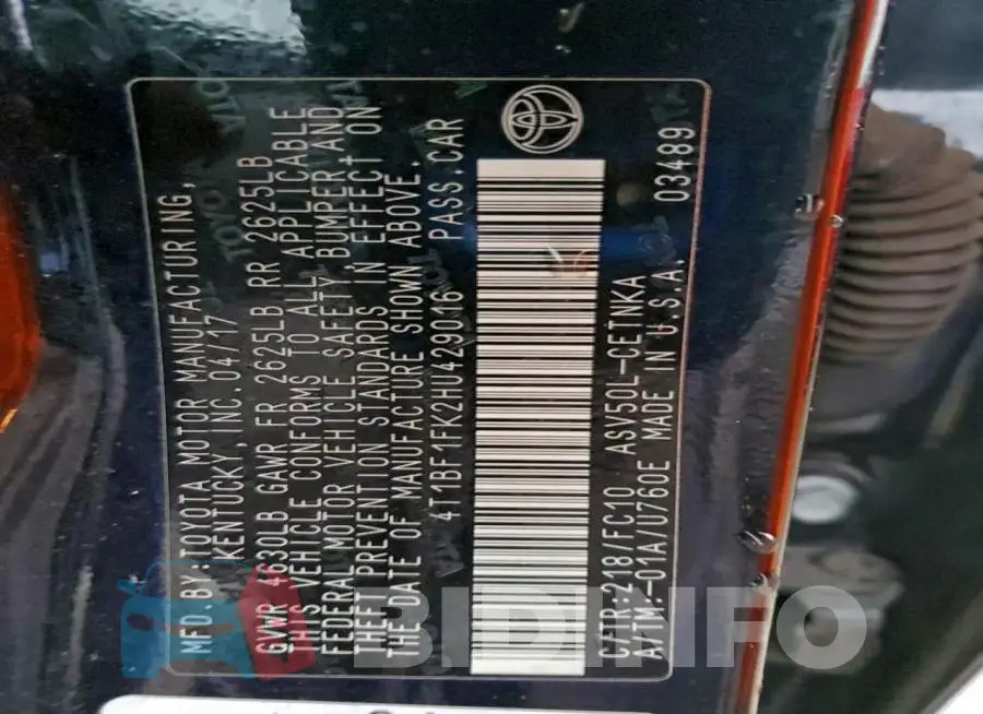 4T1BF1FK2HU429016 Photo# 12
