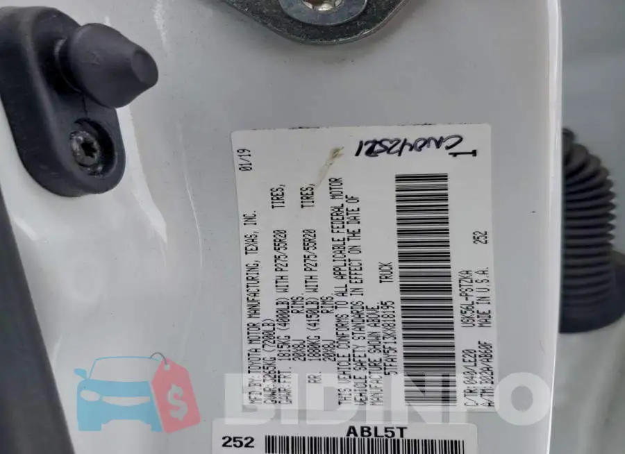 5TFAY5F13KX818195 Photo# 12