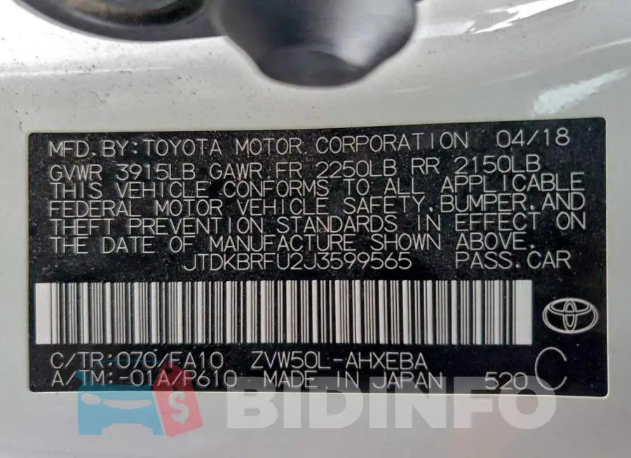 JTDKBRFU2J3599565 Photo# 12