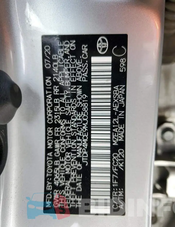 JTDP4MCE9MJ058819 Photo# 12