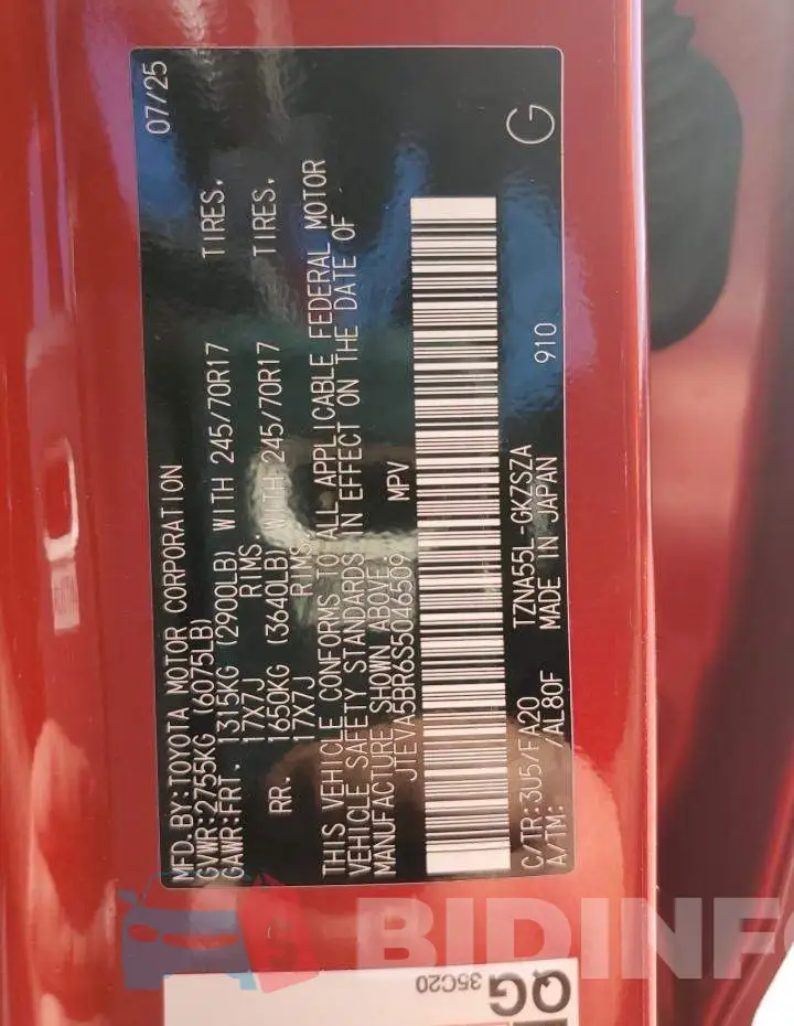 JTEVA5BR6S5046509 Photo# 13