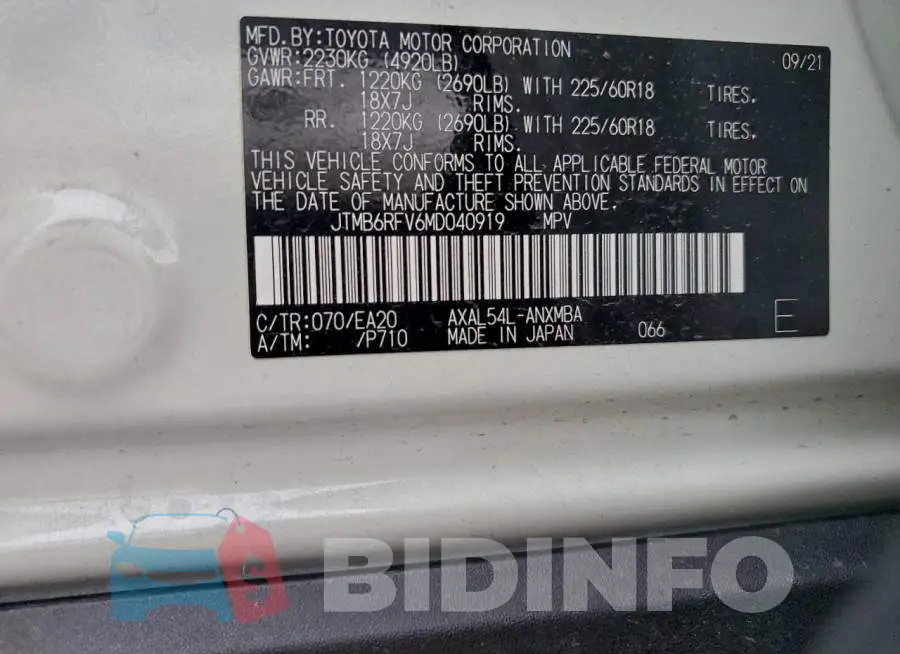JTMB6RFV6MD040919 Photo# 14
