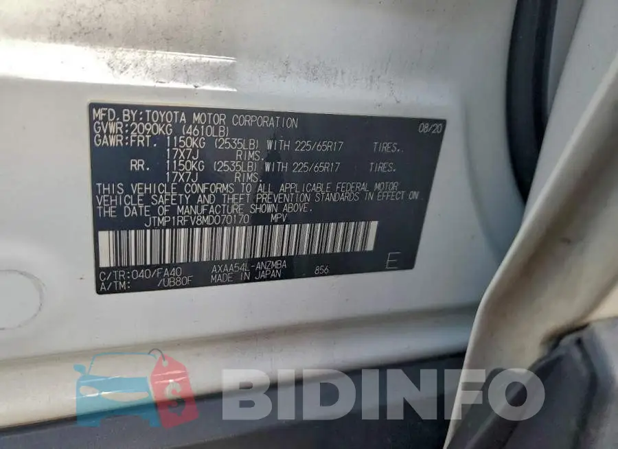 JTMP1RFV8MD070170 Photo# 13