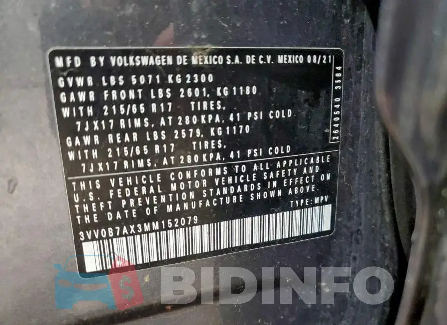 3VV0B7AX3MM152079 Photo# 14