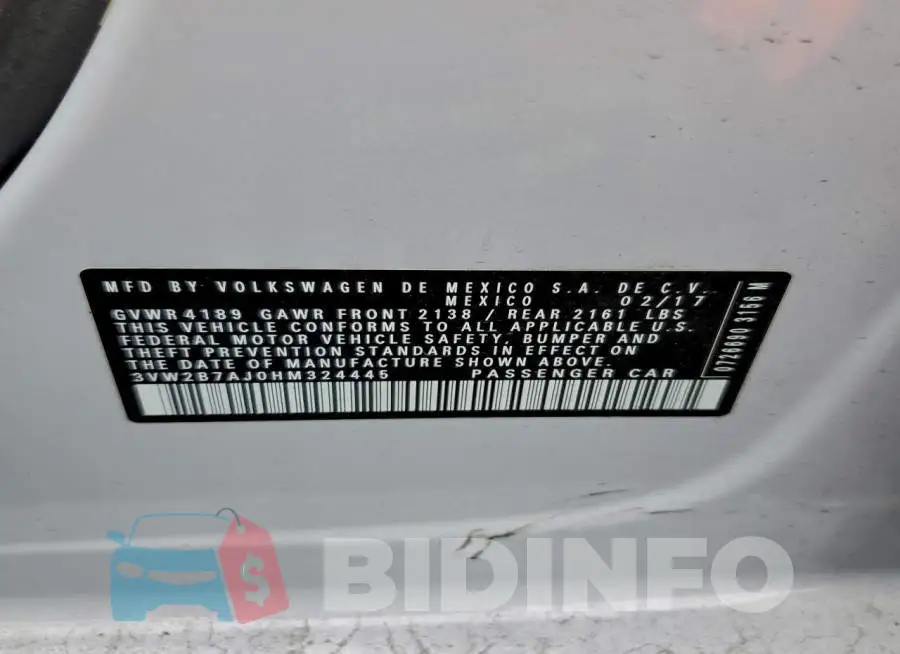 3VW2B7AJ0HM324445 Photo# 12