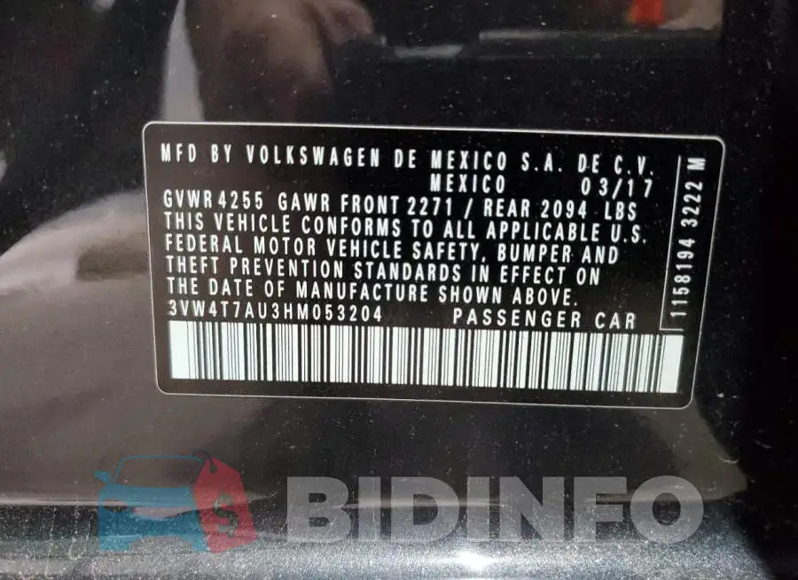 3VW4T7AU3HM053204 Photo# 12