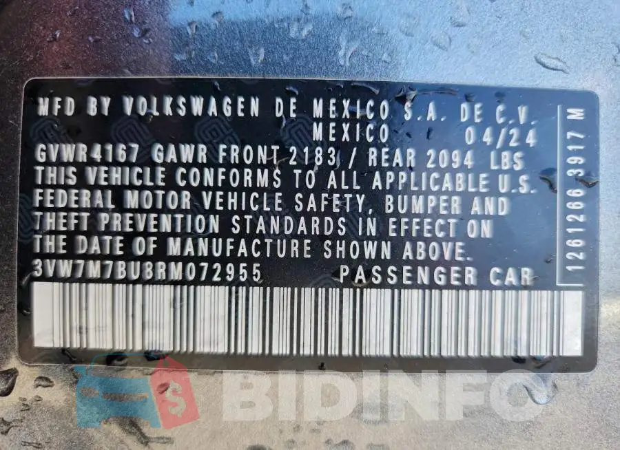 3VW7M7BU8RM072955 Photo# 12