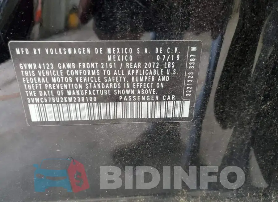 3VWC57BU2KM238100 Photo# 13