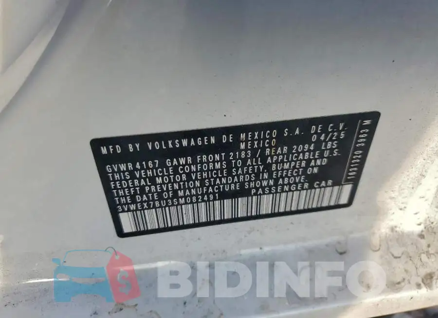 3VWEX7BU3SM082491 Photo# 12
