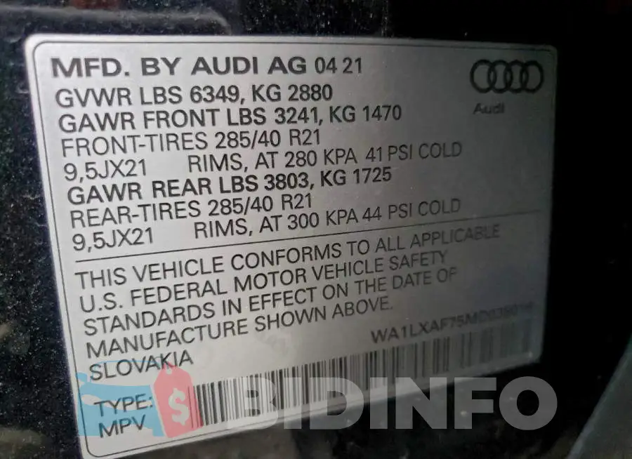WA1LXAF75MD039016 Photo# 13