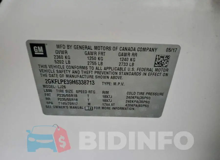 2GKFLPE39H6338713 Photo# 12