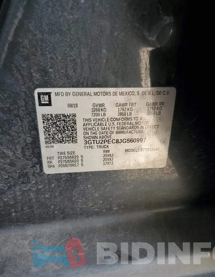 3GTU2PEC8JG560997 Photo# 12