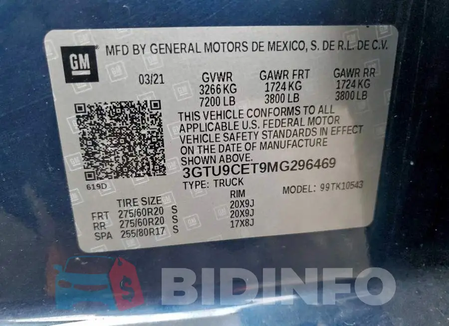 3GTU9CET9MG296469 Photo# 13