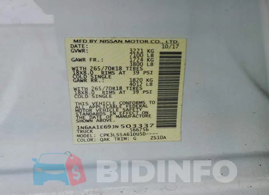 1N6AA1E69JN503337 Photo# 12