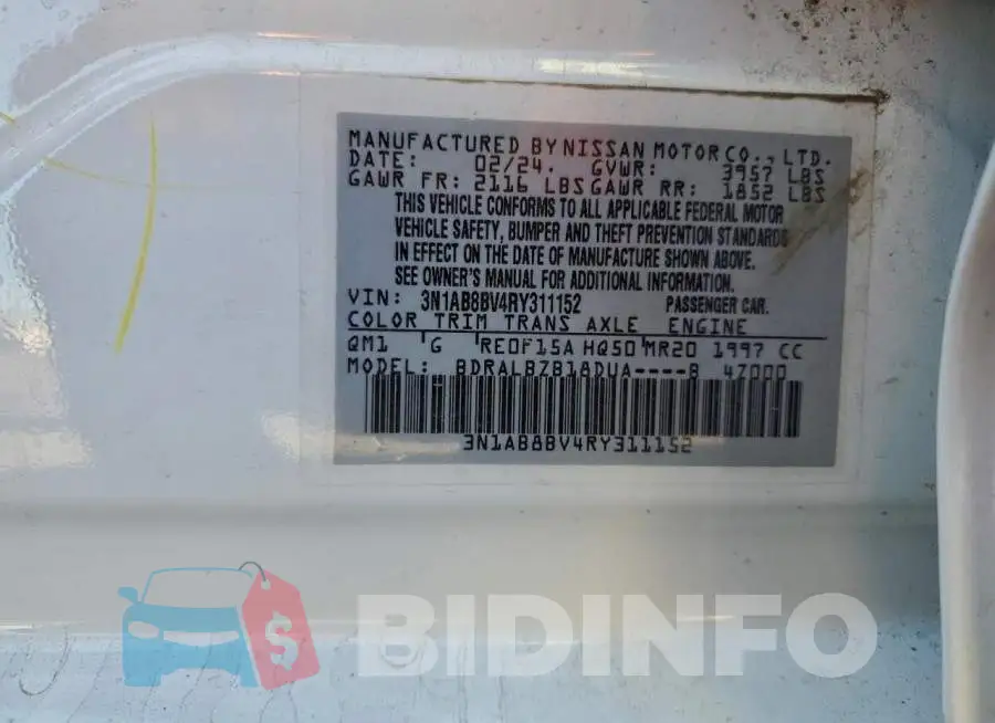3N1AB8BV4RY311152 Photo# 12
