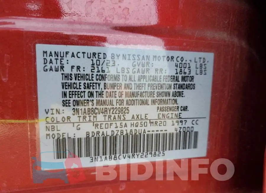 3N1AB8CV4RY229825 Photo# 12