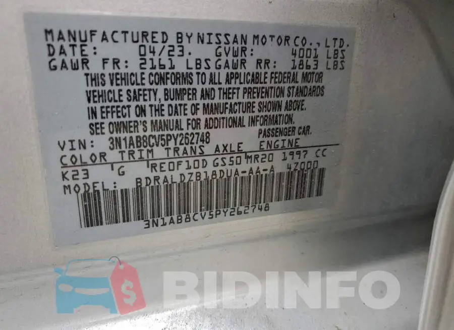 3N1AB8CV5PY262748 Photo# 12