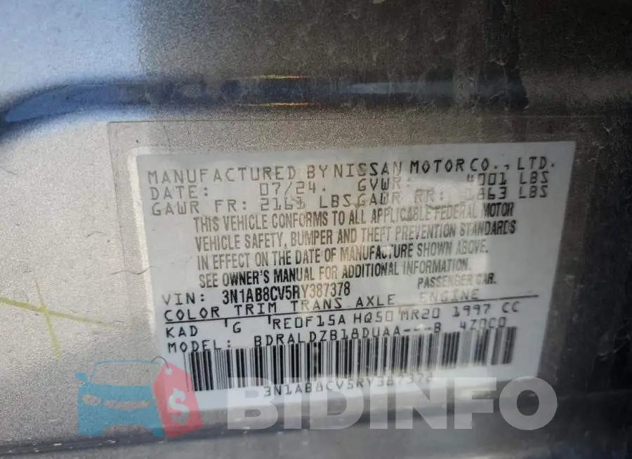 3N1AB8CV5RY387378 Photo# 12