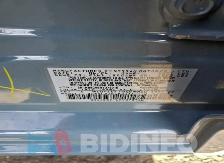 3N1AB8CV6RY378916 Photo# 12