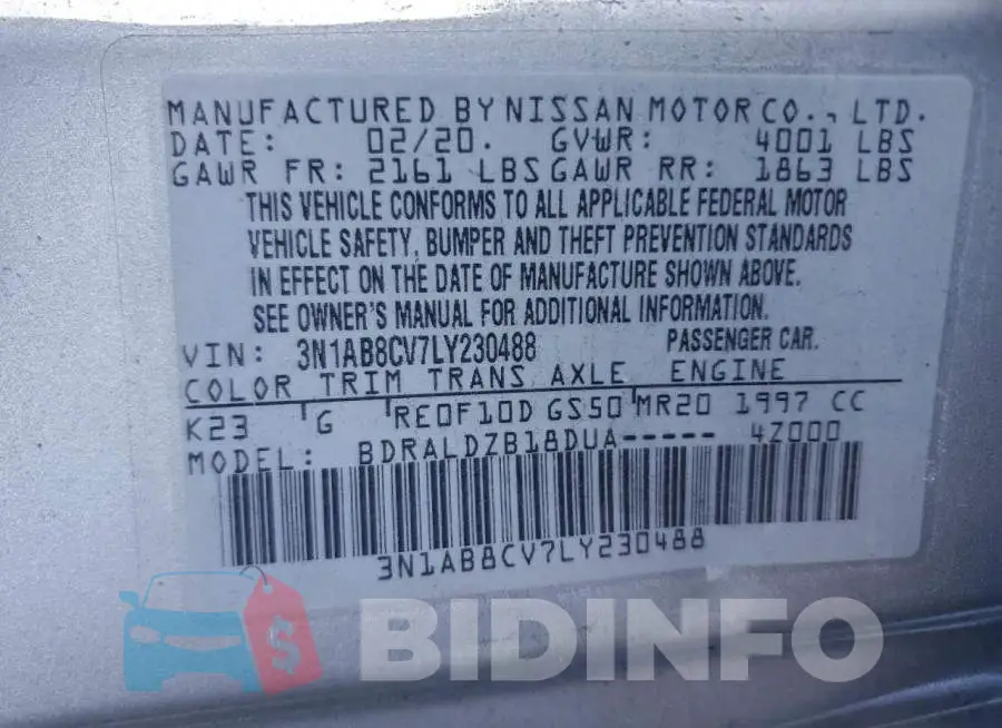 3N1AB8CV7LY230488 Photo# 12