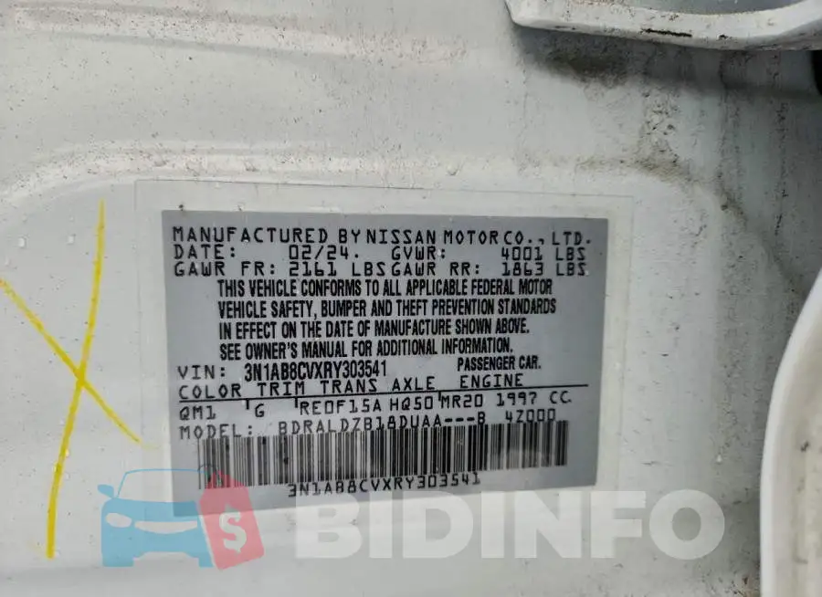3N1AB8CVXRY303541 Photo# 13