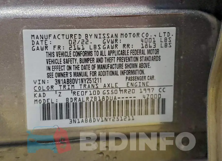 3N1AB8DV1NY251211 Photo# 12