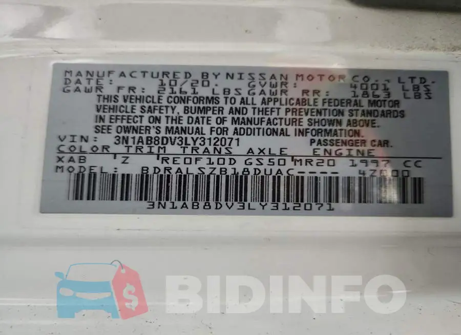 3N1AB8DV3LY312071 Photo# 12