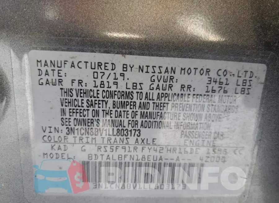 3N1CN8BV1LL803173 Photo# 12