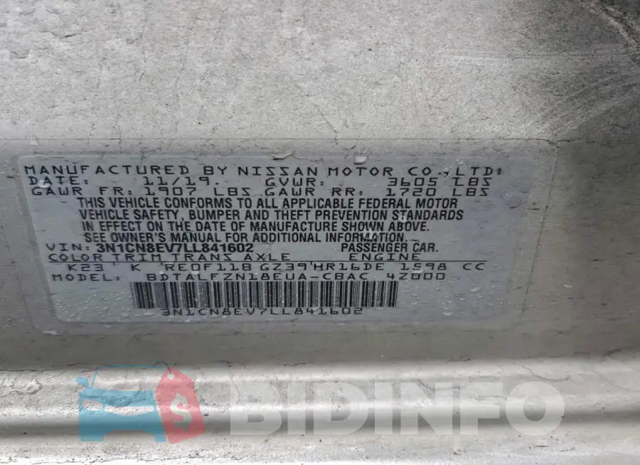 3N1CN8EV7LL841602 Photo# 12