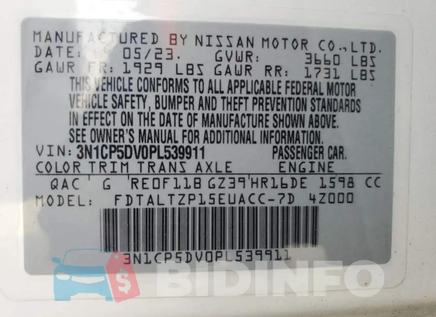 3N1CP5DV0PL539911 Photo# 13