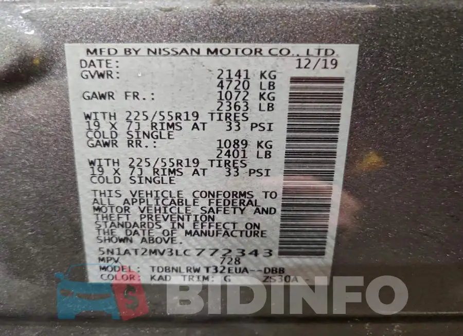 5N1AT2MV3LC772343 Photo# 13