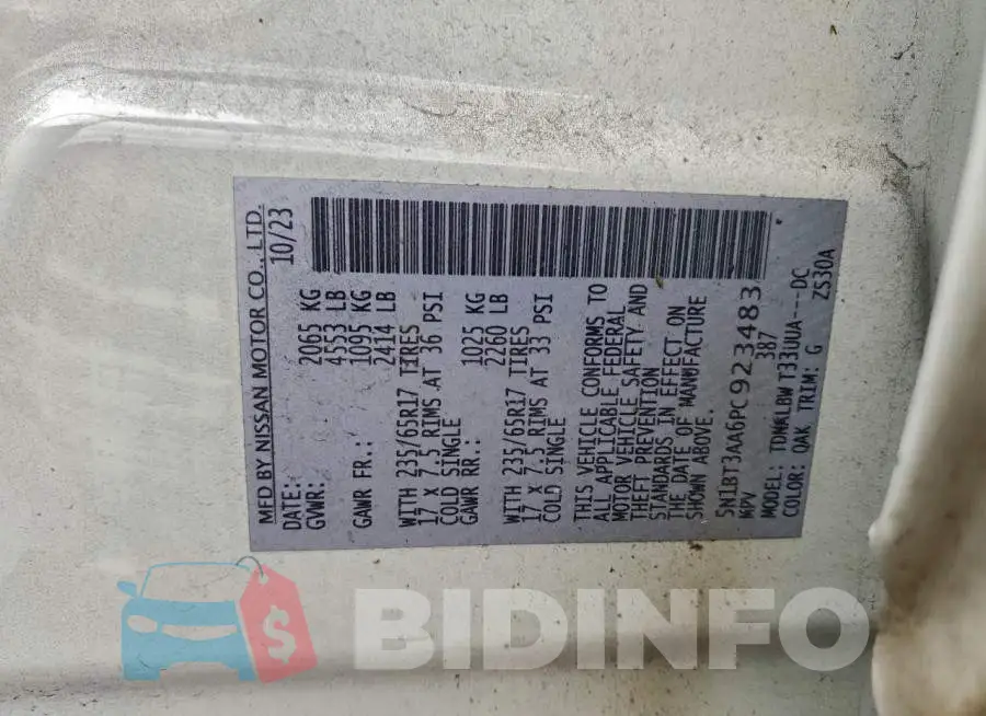 5N1BT3AA6PC923483 Photo# 13