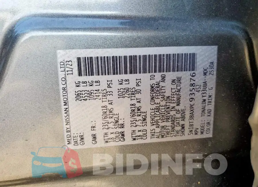 5N1BT3BAXPC935876 Photo# 13