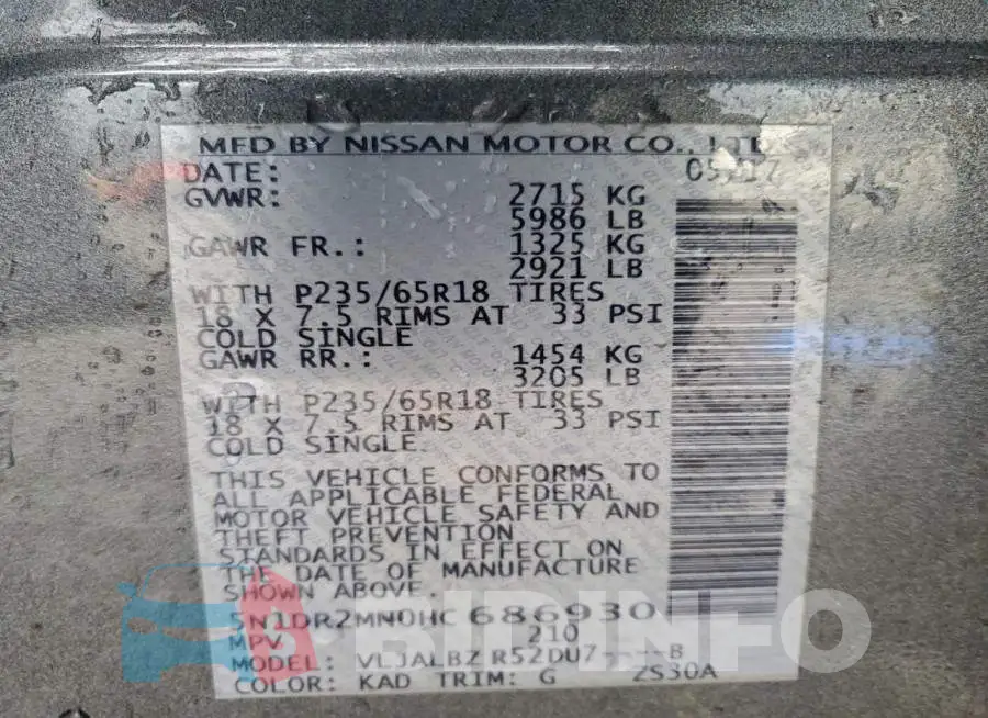 5N1DR2MN0HC686930 Photo# 14