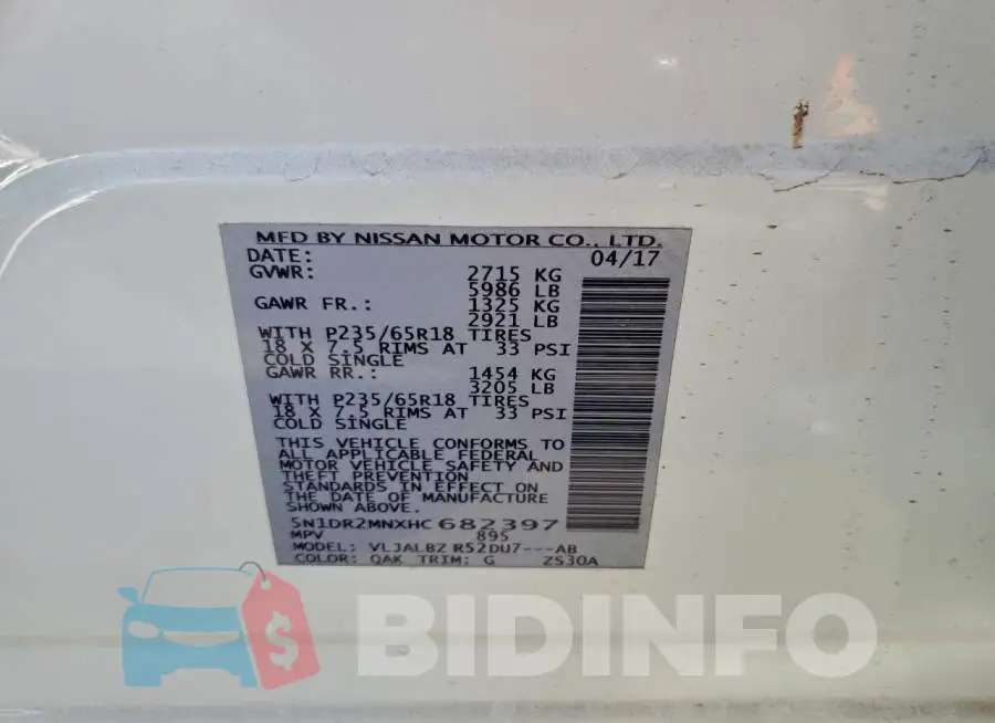 5N1DR2MNXHC682397 Photo# 12