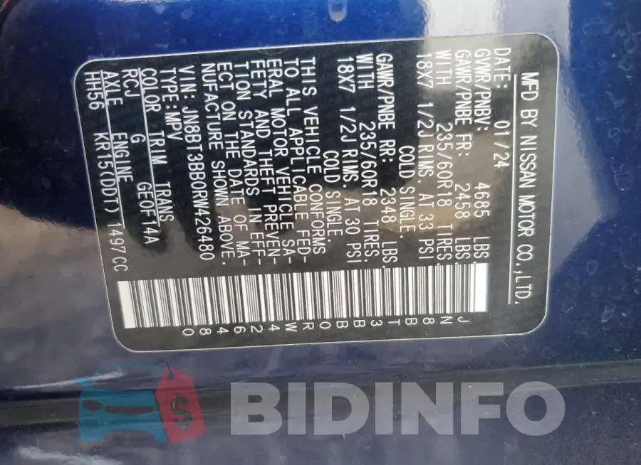 JN8BT3BB0RW426480 Photo# 13