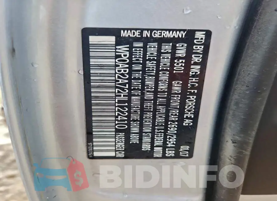 WP0AB2A72HL122410 Photo# 13