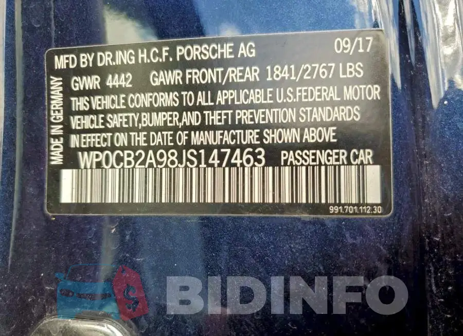 WP0CB2A98JS147463 Photo# 12