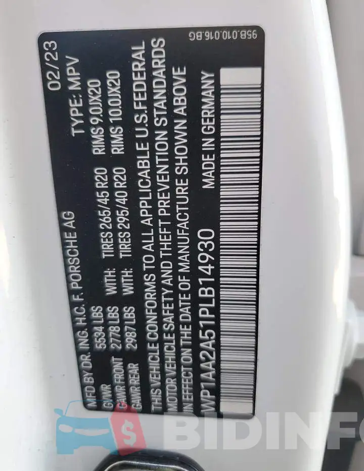WP1AA2A51PLB14930 Photo# 13