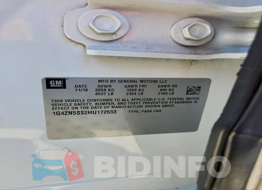 1G4ZN5SS2HU172633 Photo# 12