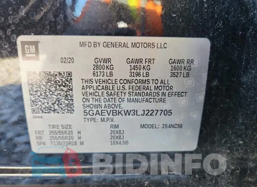 5GAEVBKW3LJ227705 Photo# 13