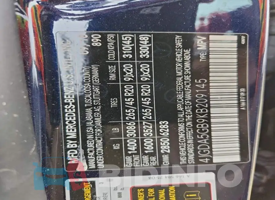 4JGDA5GB9KB209145 Photo# 13