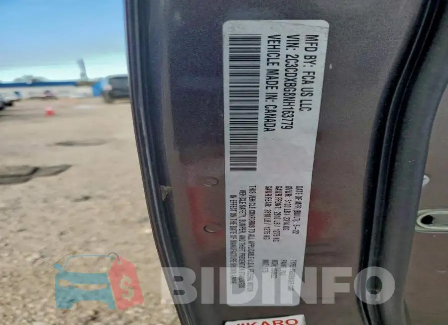 2C3CDXBG8NH163779 Photo# 12