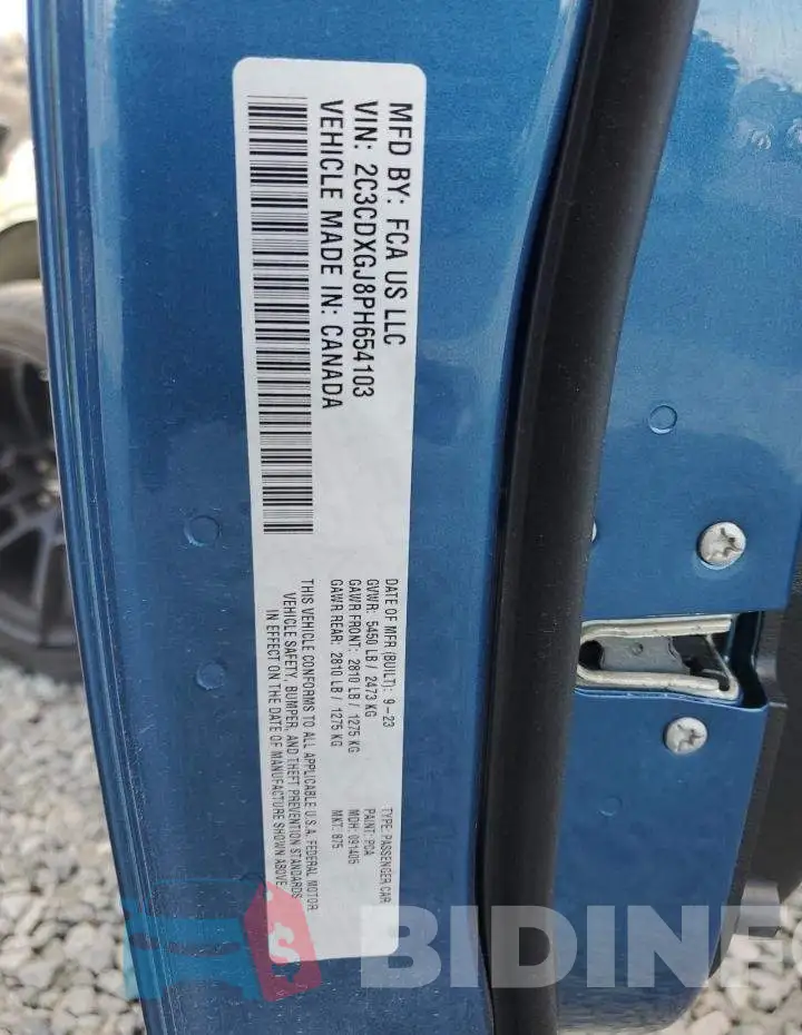 2C3CDXGJ8PH654103 Photo# 13