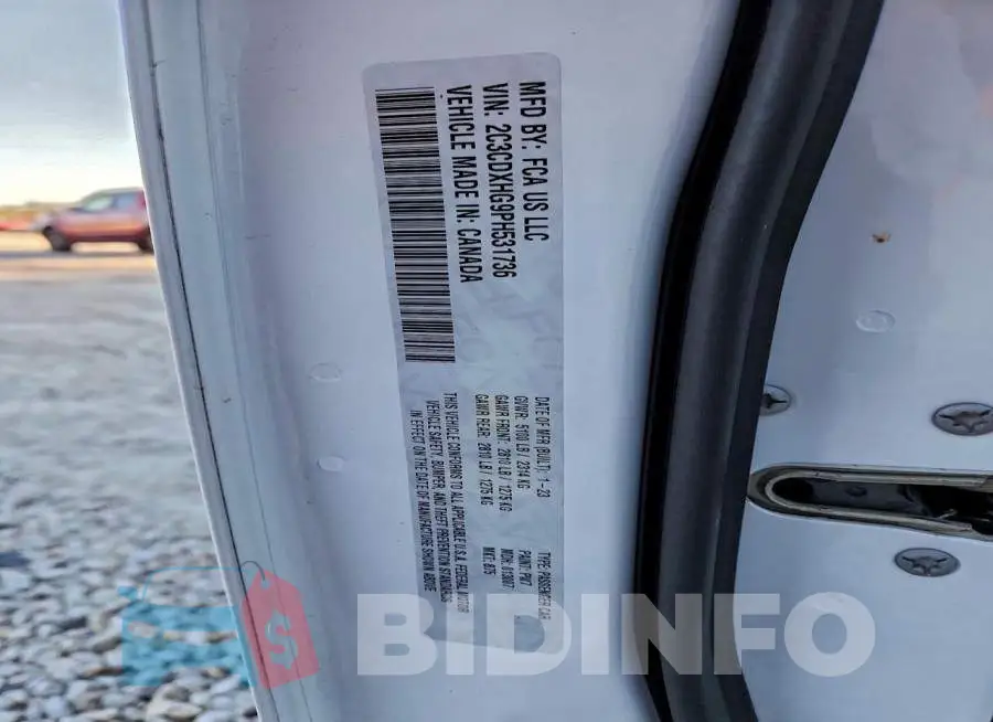 2C3CDXHG9PH531736 Photo# 12