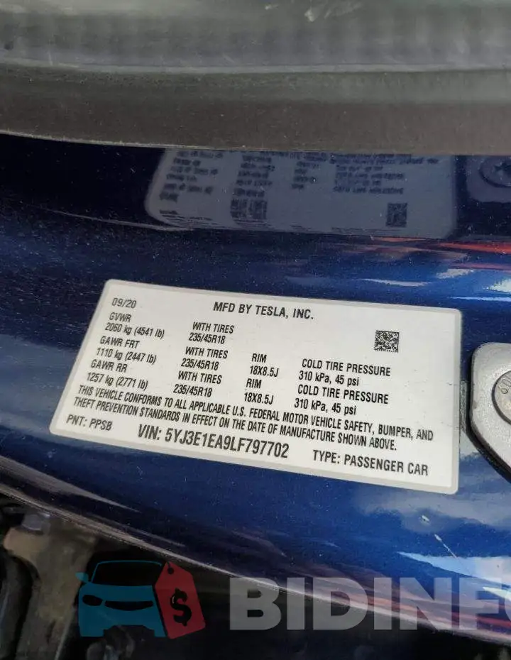 5YJ3E1EA9LF797702 Photo# 12