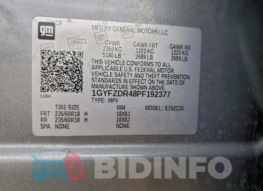 1GYFZDR48PF192377 Photo# 12