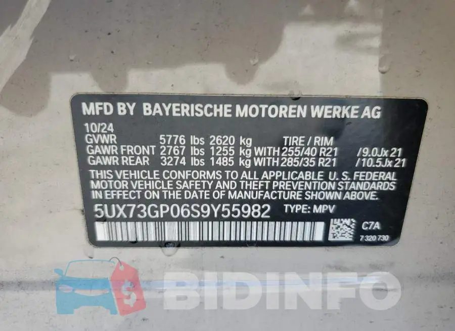 5UX73GP06S9Y55982 Photo# 12