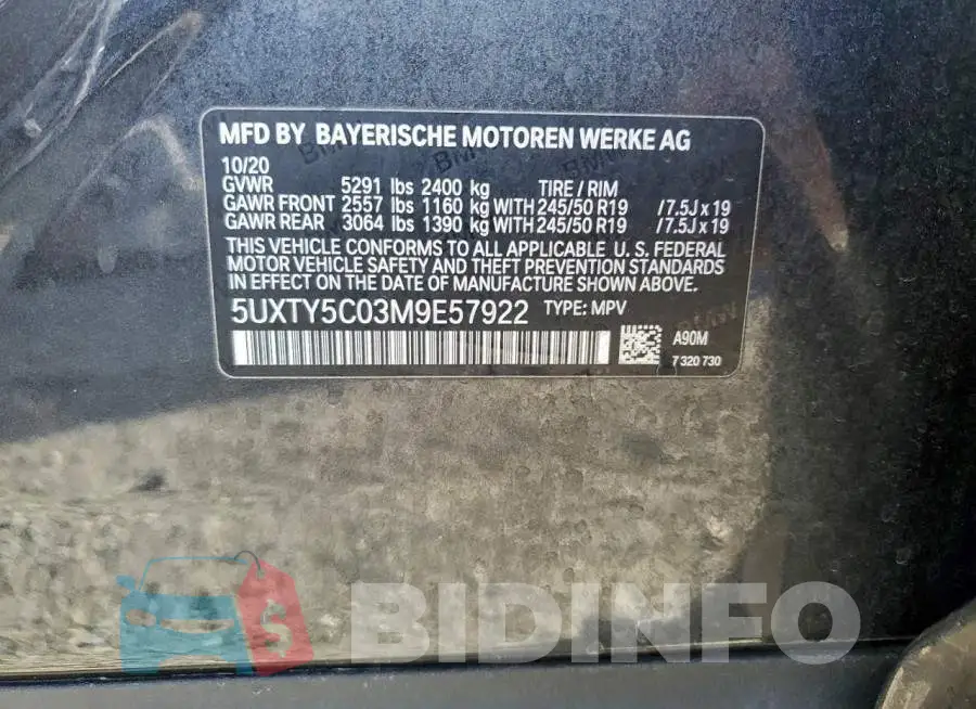 5UXTY5C03M9E57922 Photo# 13