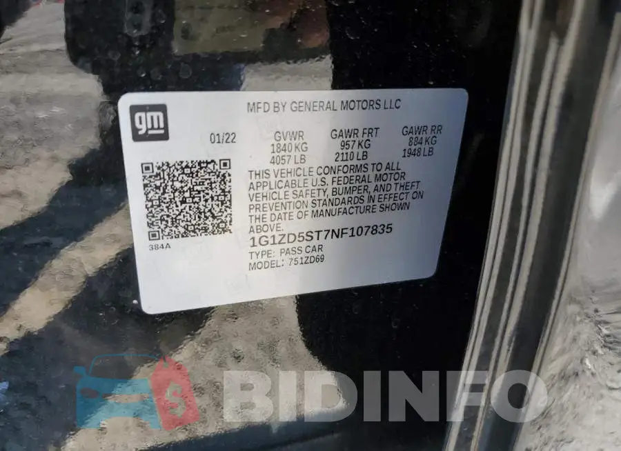 1G1ZD5ST7NF107835 Photo# 12